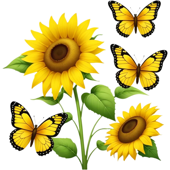 Sunflowers and butterflies  emoji