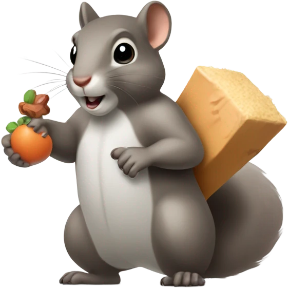 Squirrel and a rat packing emoji