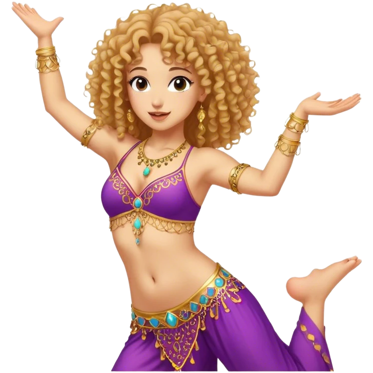 Curly girl belly dance stretching  emoji