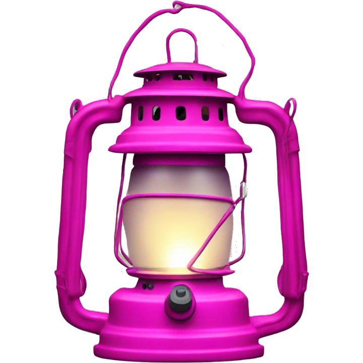 Realistic camping hot pink lit camping lantern lisolated. emoji