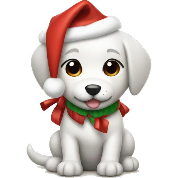 Chibi christmas puppy emoji