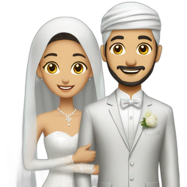 newly wed couple asian muslim emoji