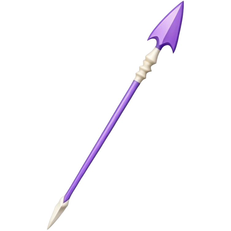 thin purple spear made of bone pointed straight up  emoji