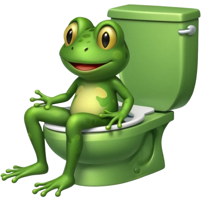 Frog on the toliet emoji