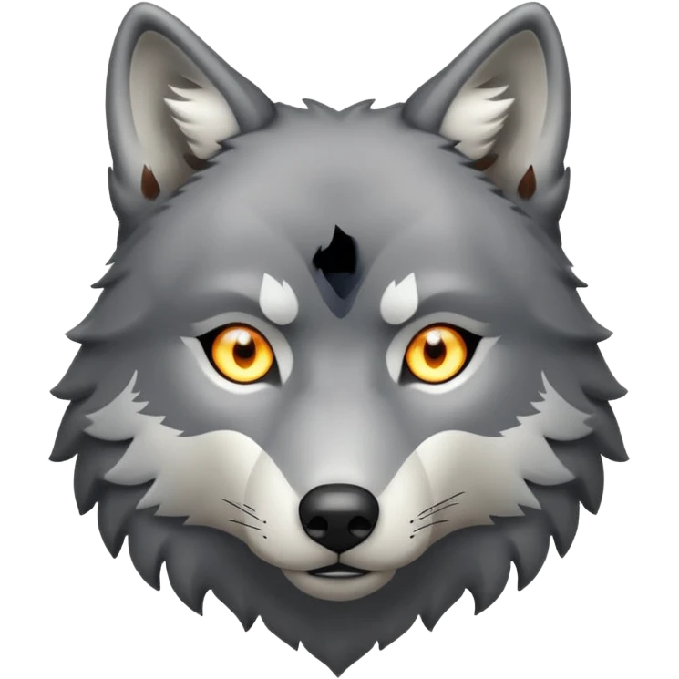 Wolf with glowing white eyes emoji