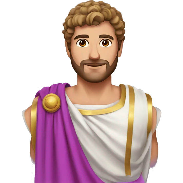 Roman man purple and pink toga sci fi clothing patterns emoji