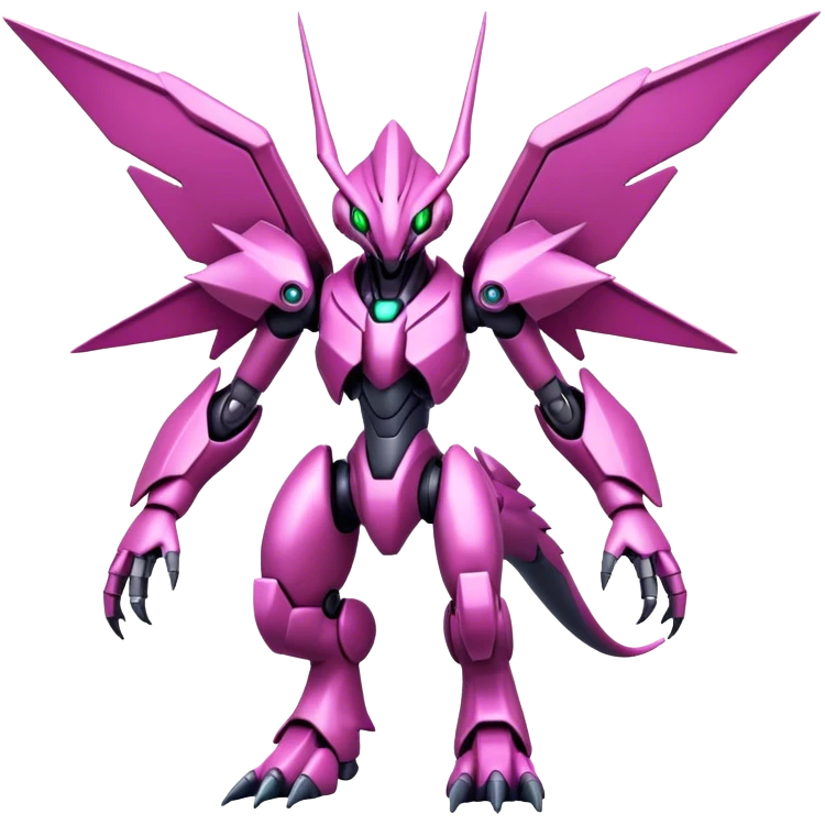  Cool Edgy Shiny Futuristic Ethereal Legendary Digimon-Genesect-Palkia-hybrid full body emoji