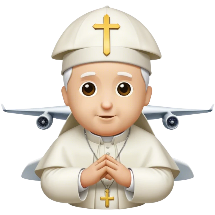 airplane with a pope hat emoji