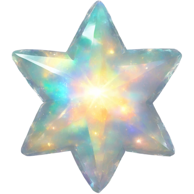 Sparkle celestial star shaped opal crystal emoji