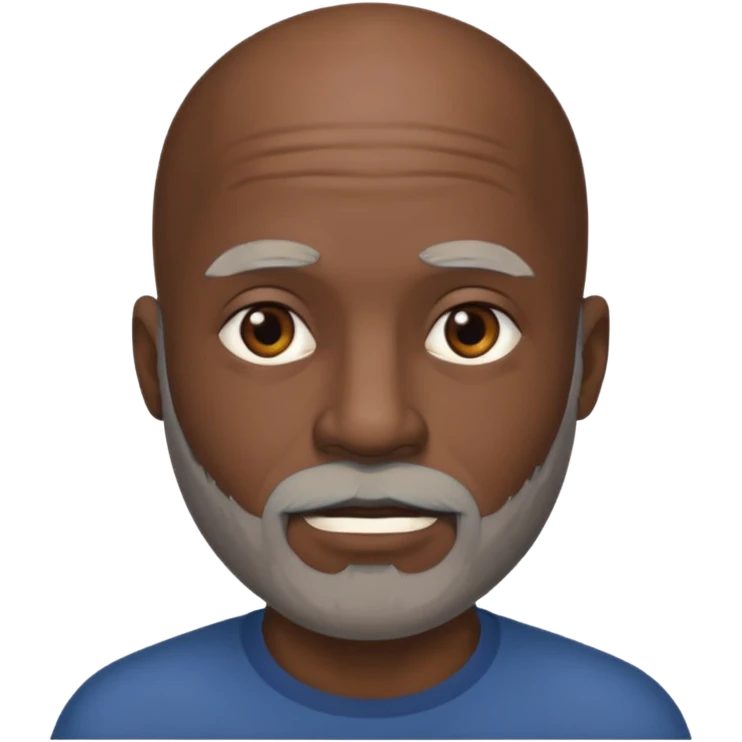 African american man bald head gray beard emoji