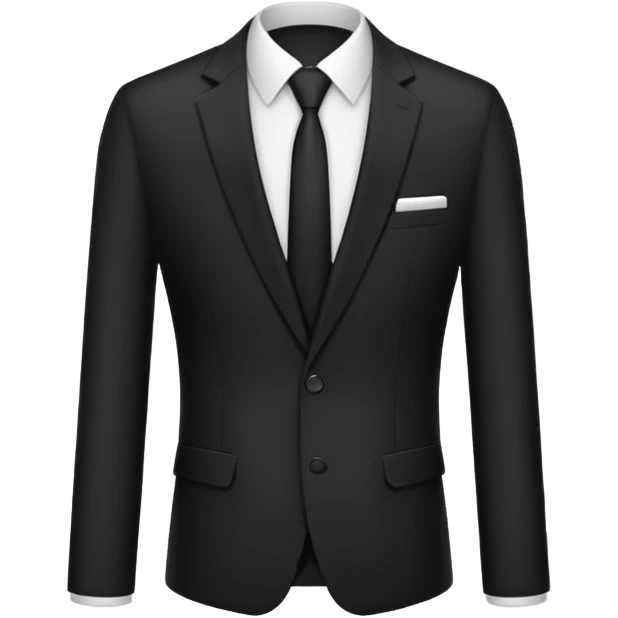 Чёрный деловой костюм, на чорном фоне emoji