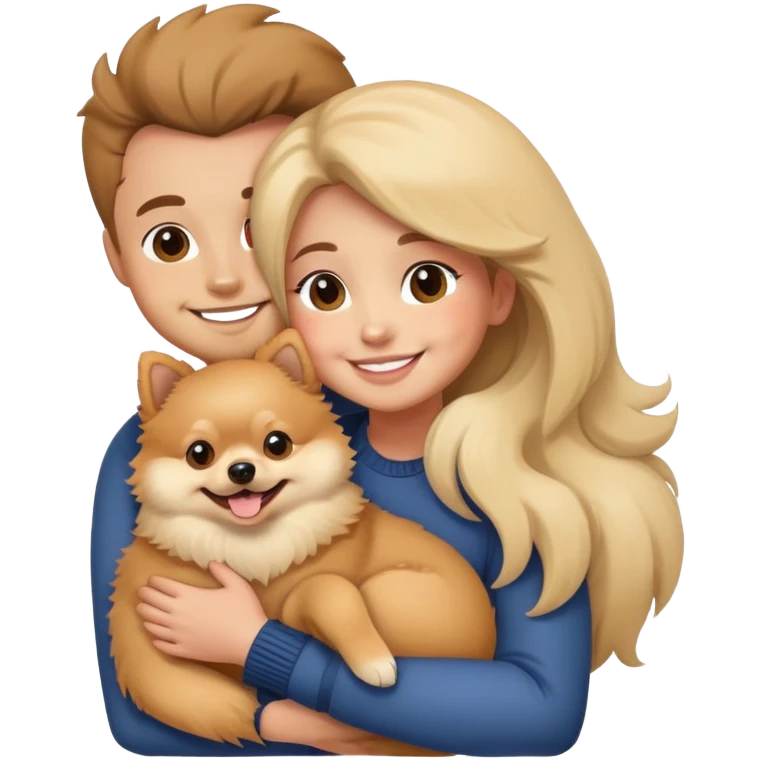 Hugging a Pomeranian  emoji