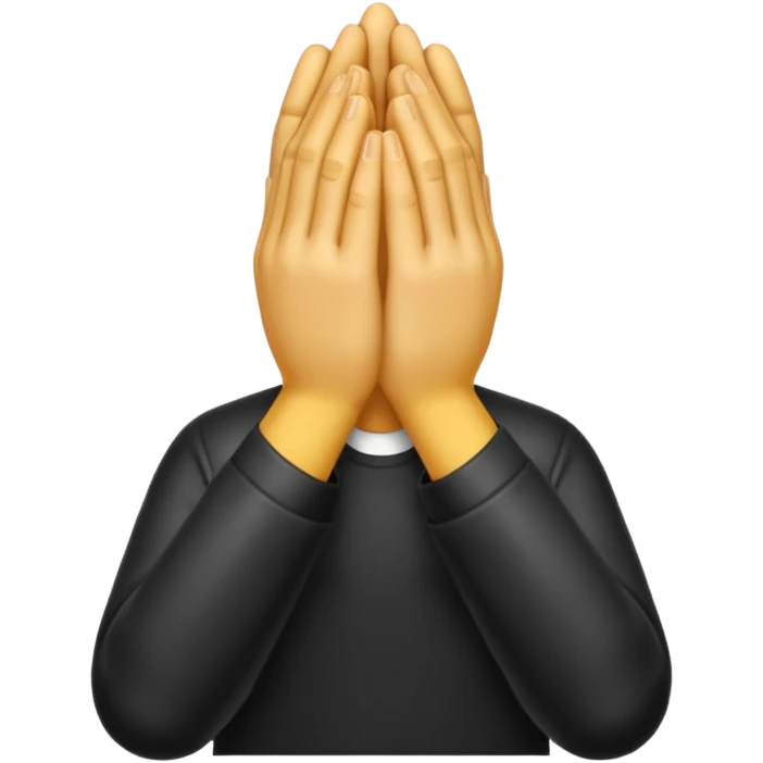google bug emoji with three praying hands emoji