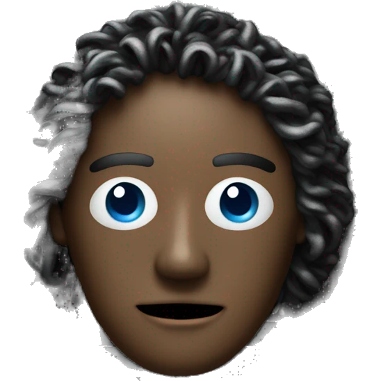 realistic, detailed, 3d black floppy disk with blue face emoji