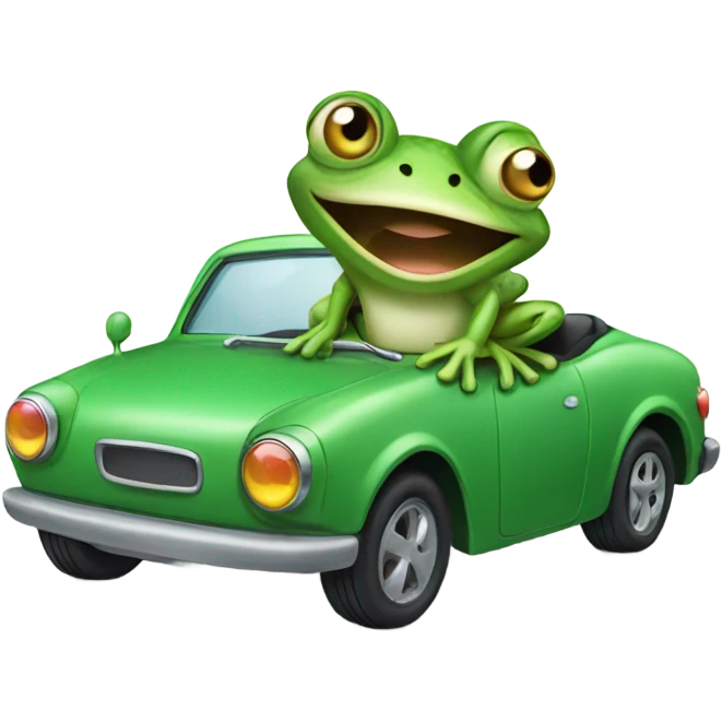 Frog with car  emoji