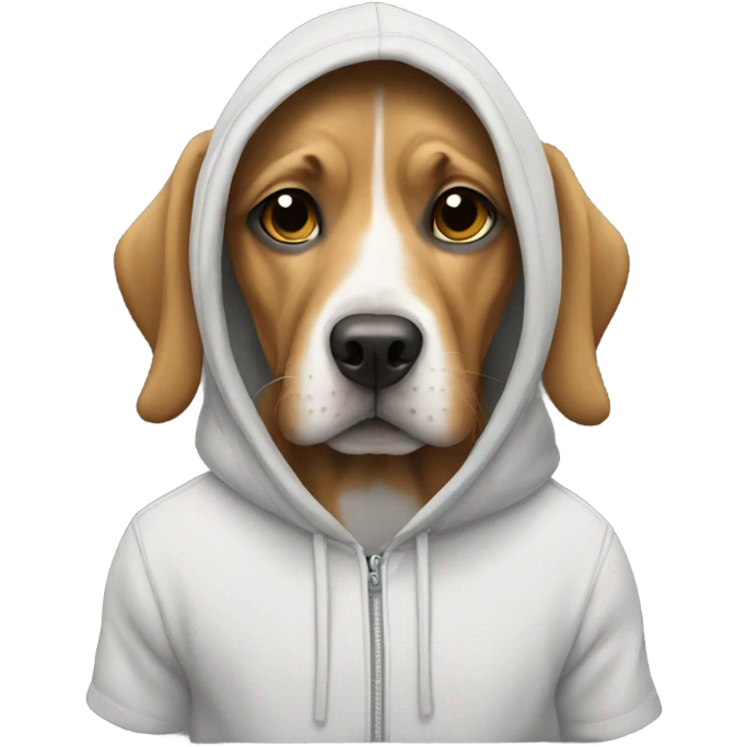 Dog wearing a hoddie emoji