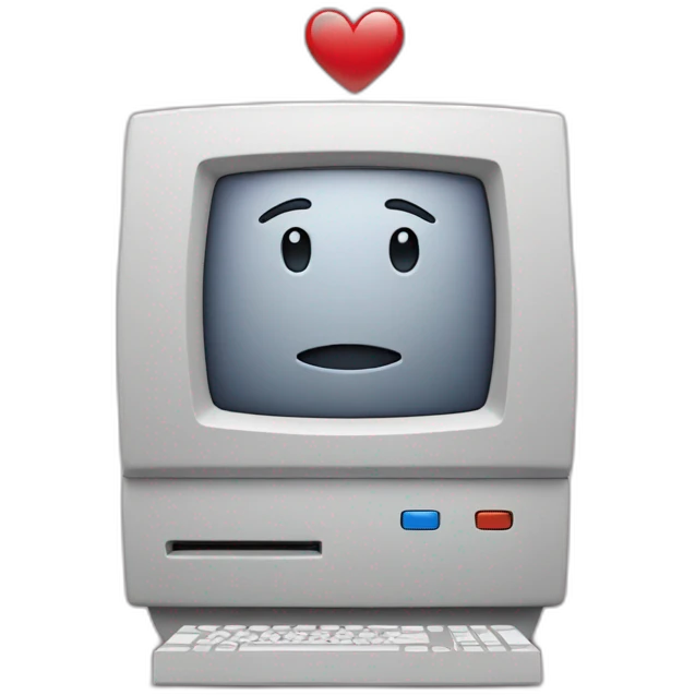 macintosh computer in love emoji