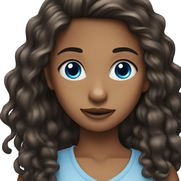 A beautiful, brunette girl with beautiful, blue eyes  emoji