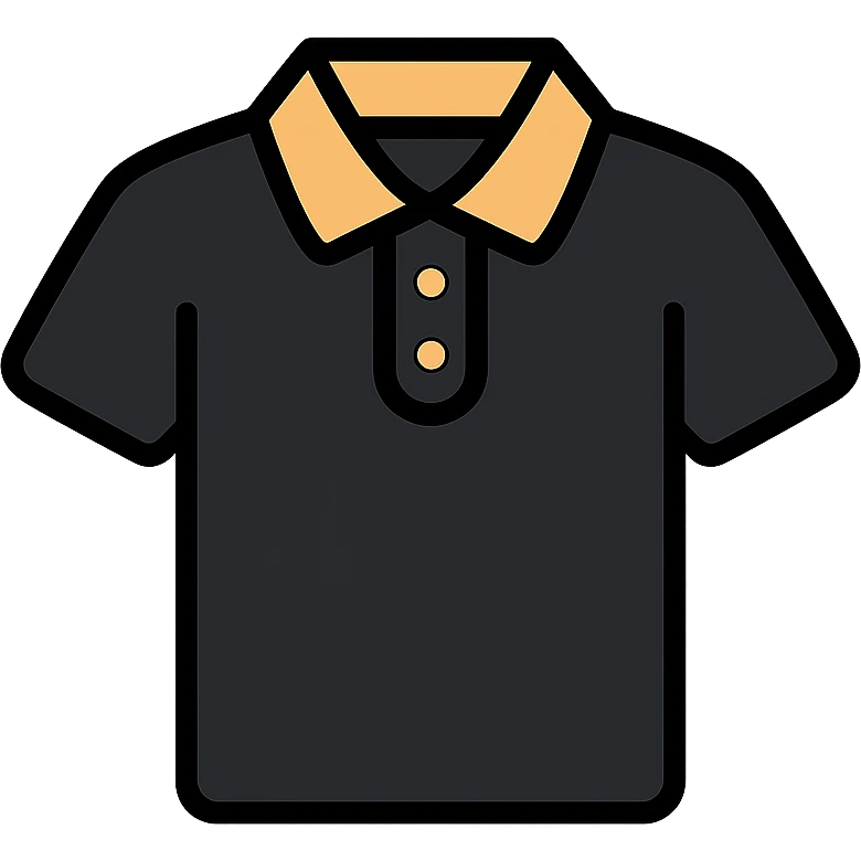 Black polo shirt with collar emoji