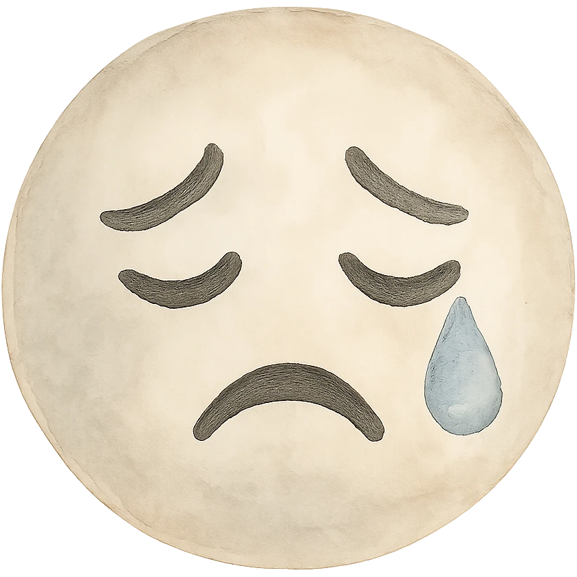 sad crying emoji, expressive face, single tear emoji