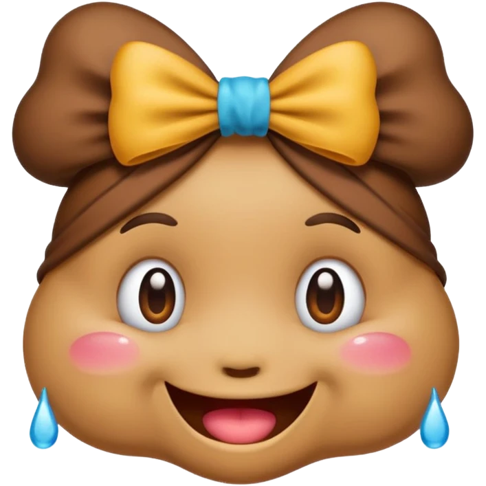 Emoji I phone Type, happy poo with tears a bow on the head emoji