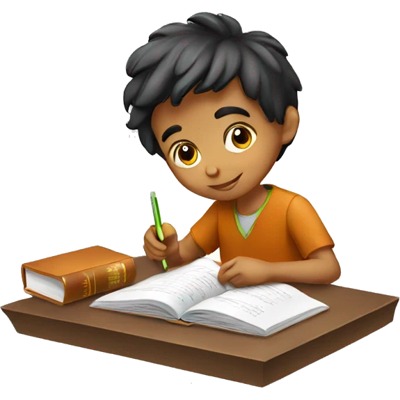 indian boy studying emoji
