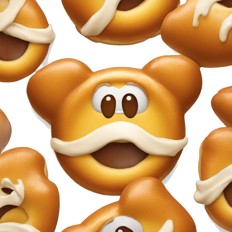 Bear Claw Donut with smiling face emoji