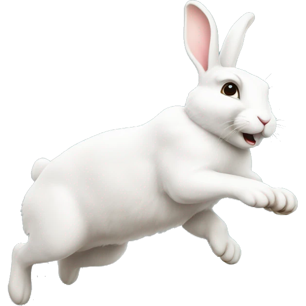 white rabbit jump emoji