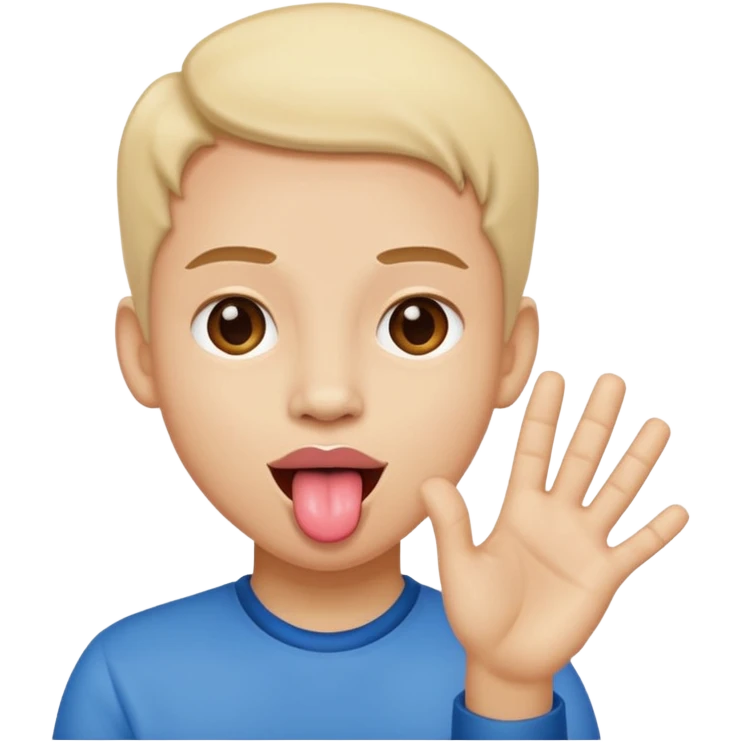 Tongue out with hands to the side emoji