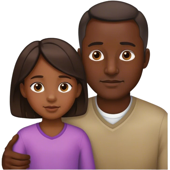 Papá e hija afro  emoji
