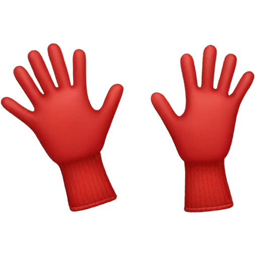 Two red gloves on hands emoji