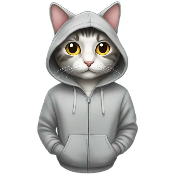 Cat wearing hoodie  emoji