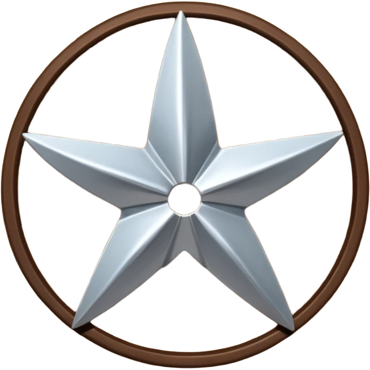 Silver shuriken star on table emoji