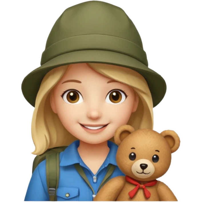 A Feminine Teddy bear camping emoji