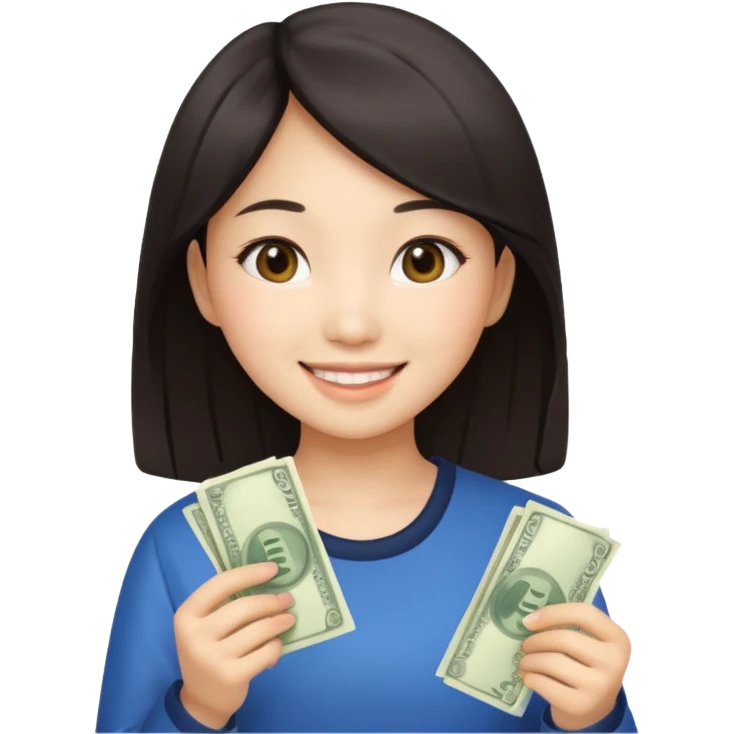 Hot Asian girl with money  emoji