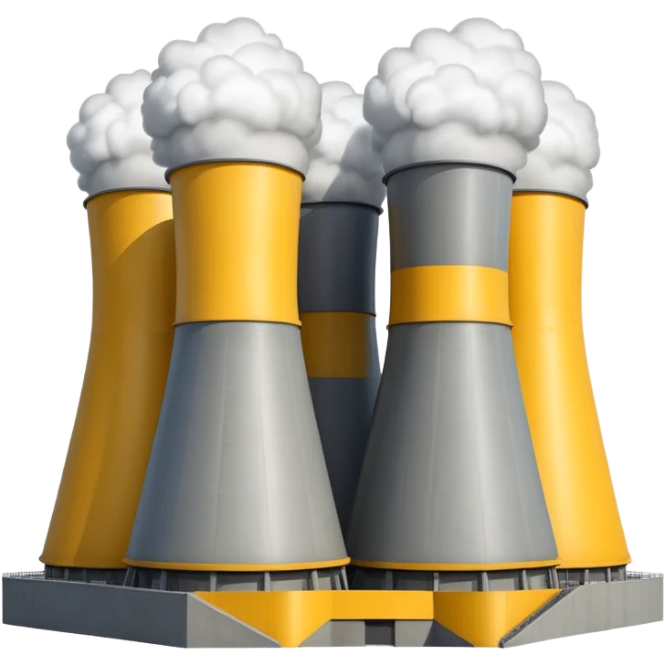 realistic nuclear power  plant with 6 power units emoji