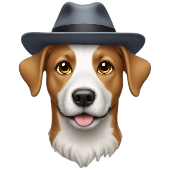 Dog wearing hat emoji