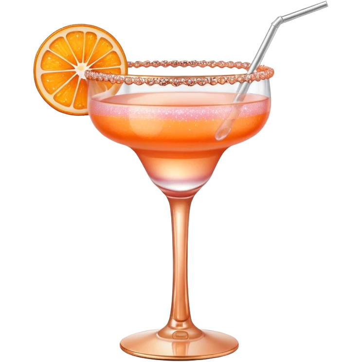 Glittery orange with rose gold mocktail emoji