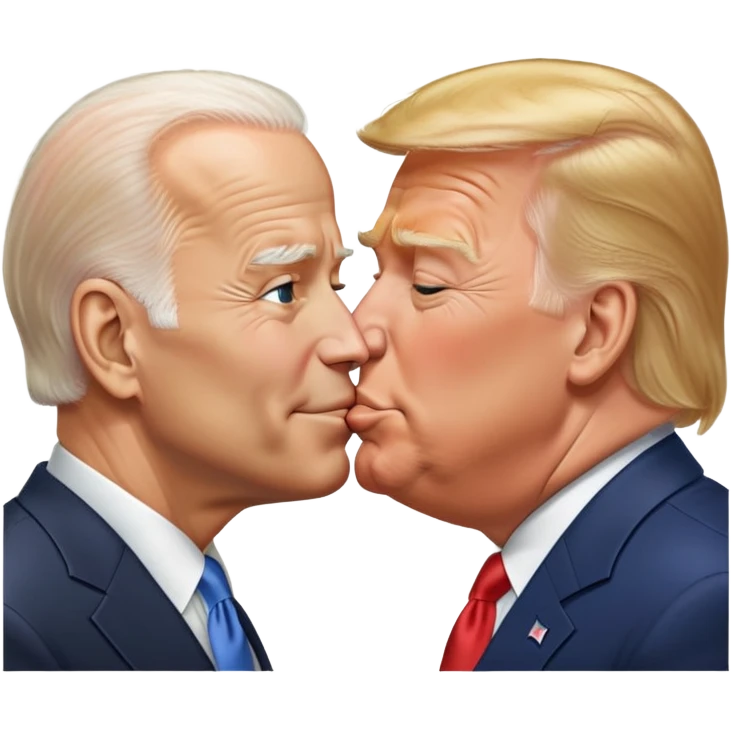 Biden kissing trump emoji