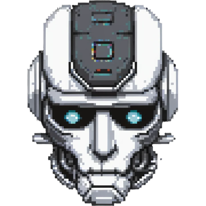 futuristic robot head representing artificial intelligence emoji
