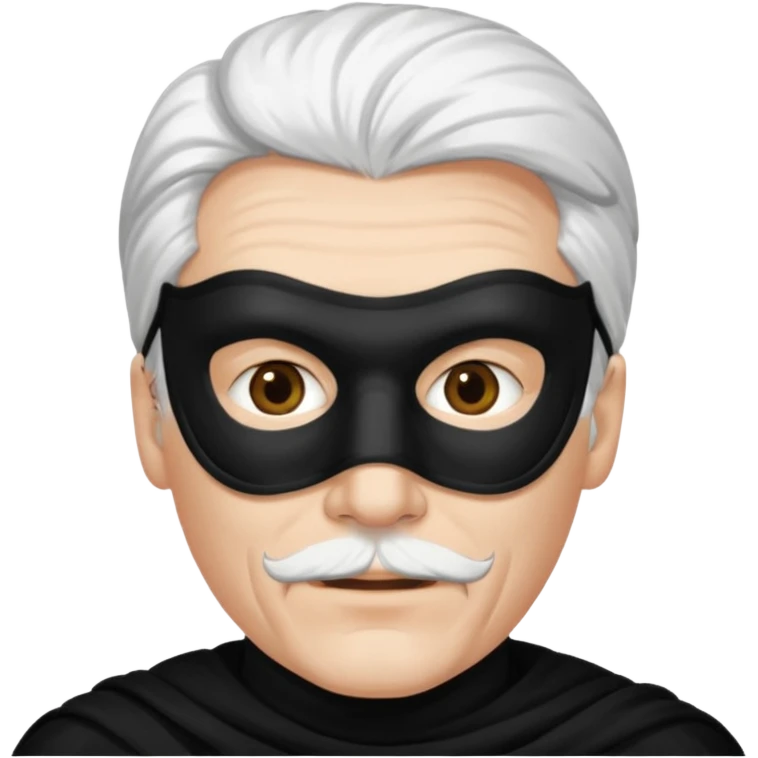 Мужчина с белыми волосами в черный маске emoji