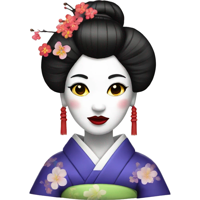 white face Geisha emoji