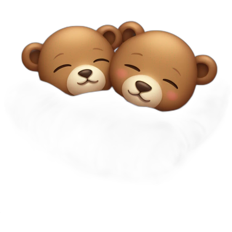 Cute little bears sleeping together in love emoji