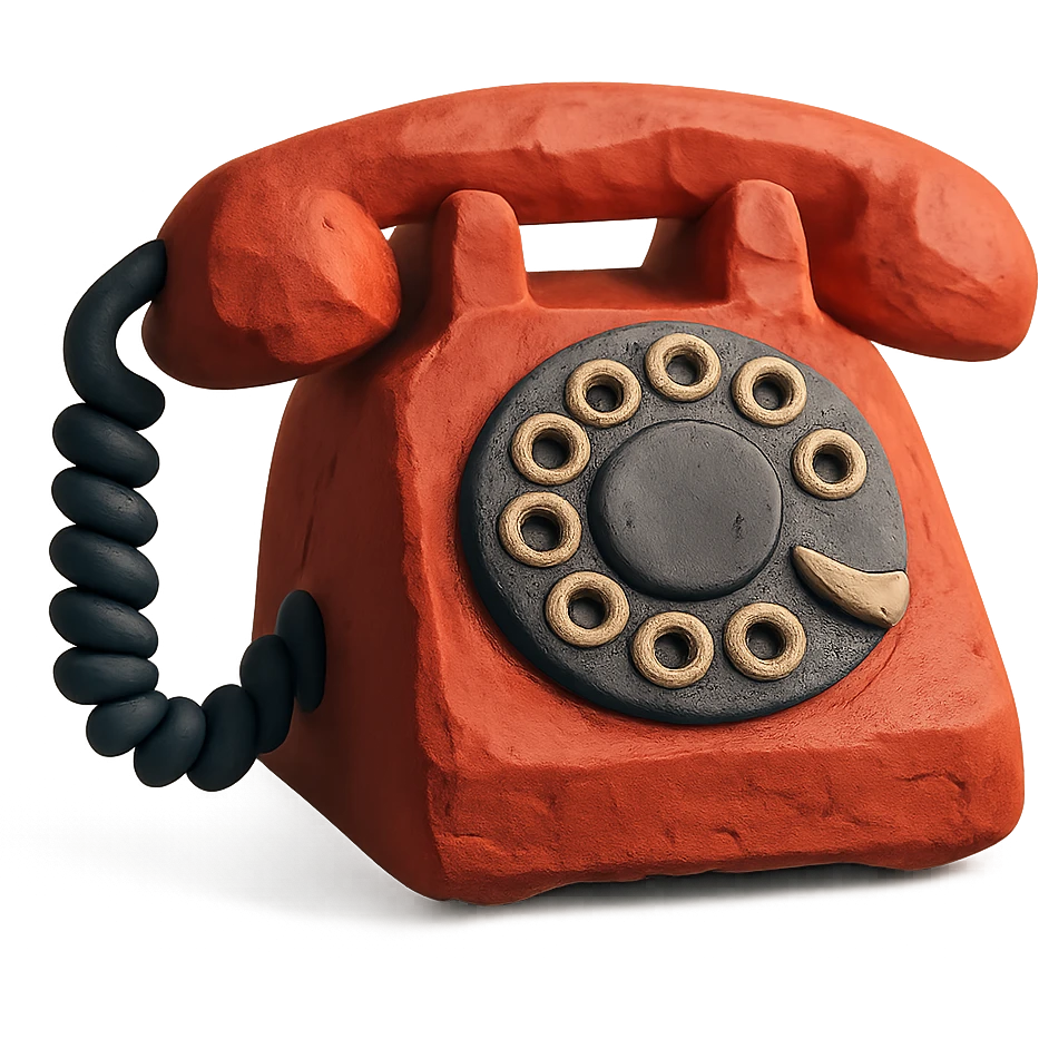 claymation style old rotary phone emoji