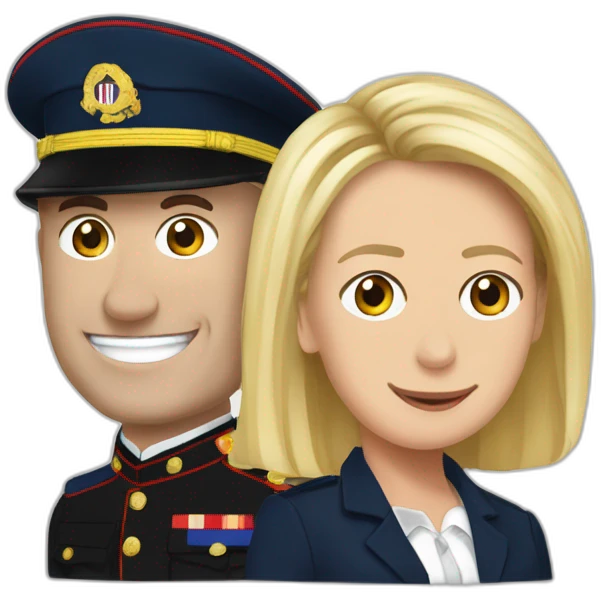 Marine lepen et Macron emoji