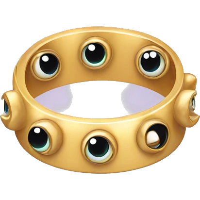 thin gold ring studded with eyeballs emoji