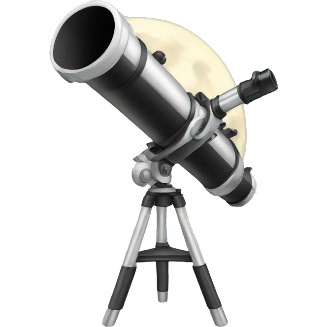Telescope with moon emoji