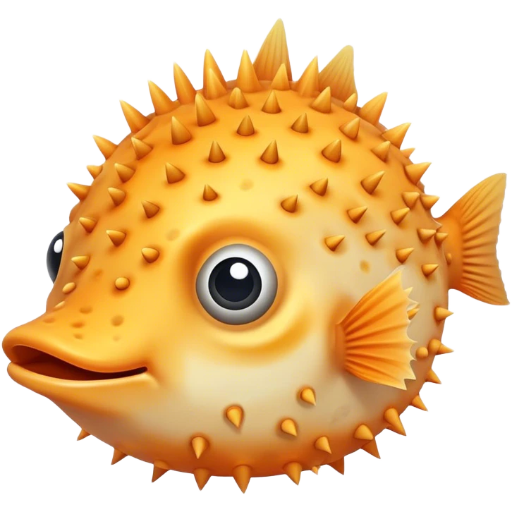 Cute light orange puffer fish emoji