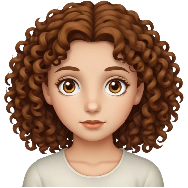 Girl with hazel eyes and curly hair emoji