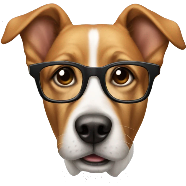 Dog with glasses on emoji